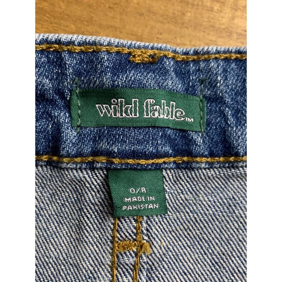 Wild Fable Junior Teens High-Rise Rolled Cuff Blue Denim Shorts Size 0 - Picture 8 of 9